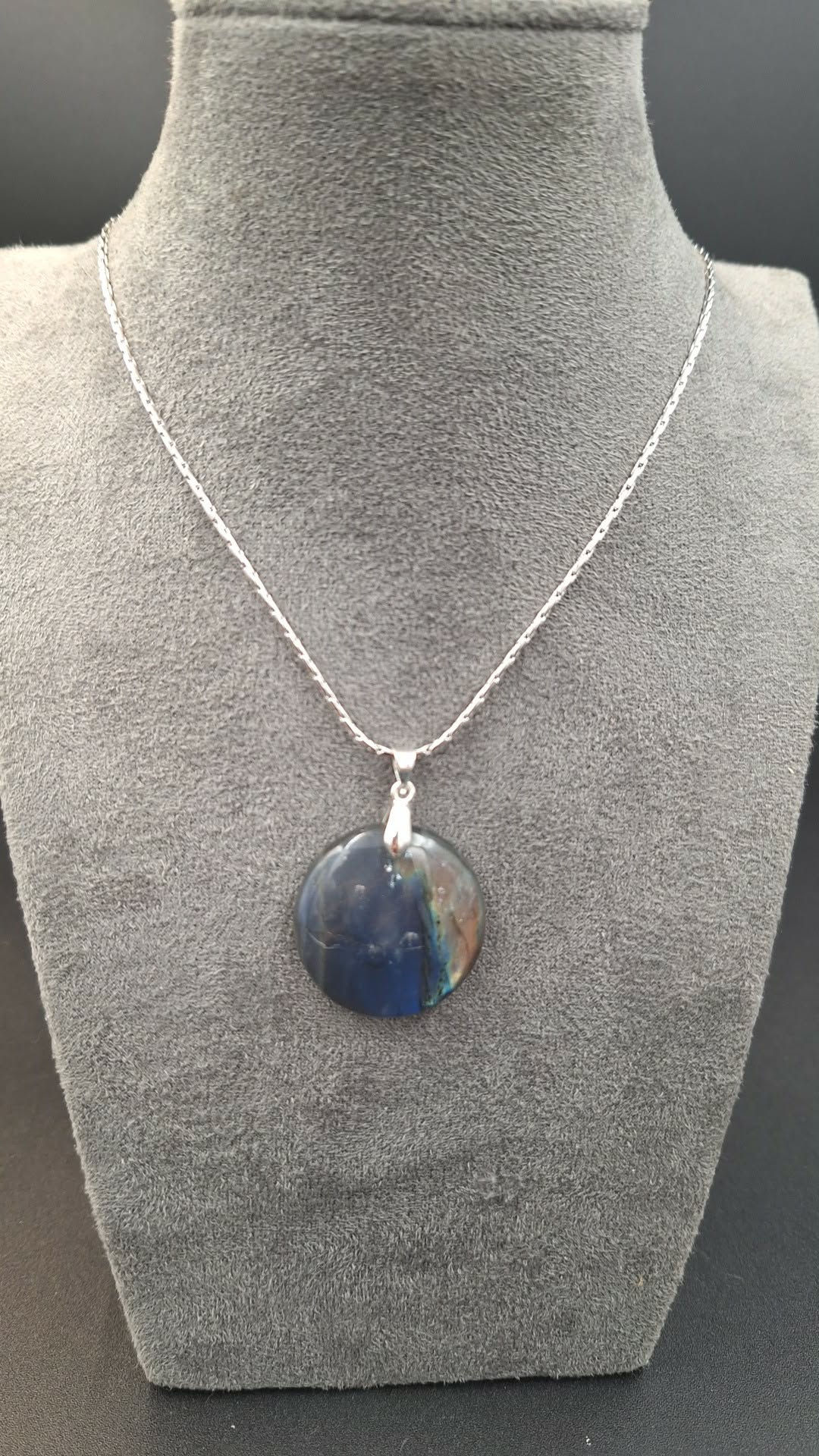 Pendentif rond Labradorite