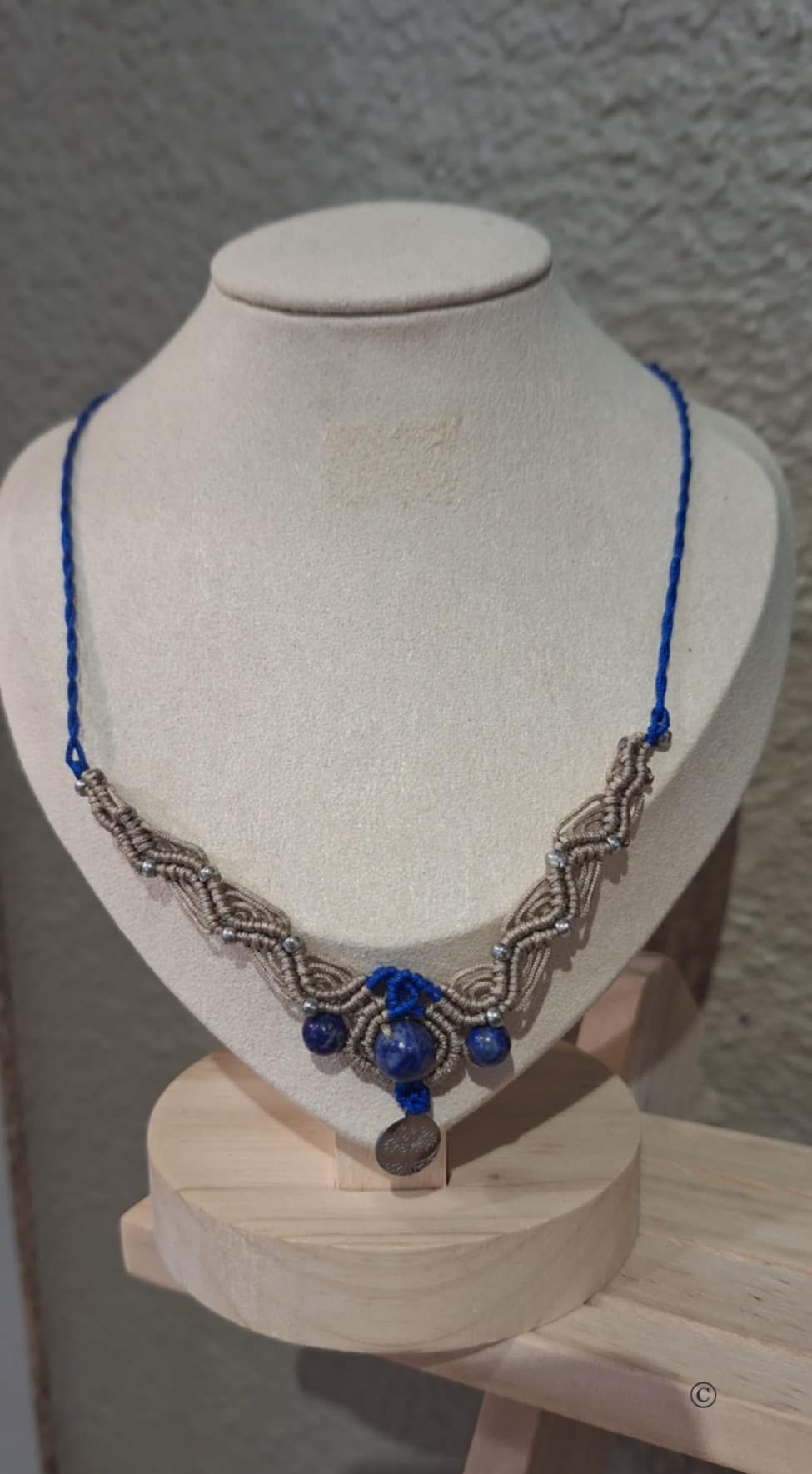 Pendentif macramé Lapis Lazuli