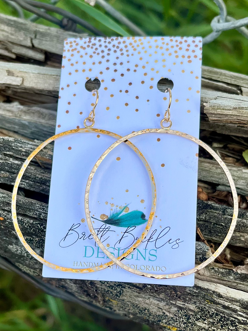 Thumbnail: Boho Hoops - 14k rose Gold Filled
