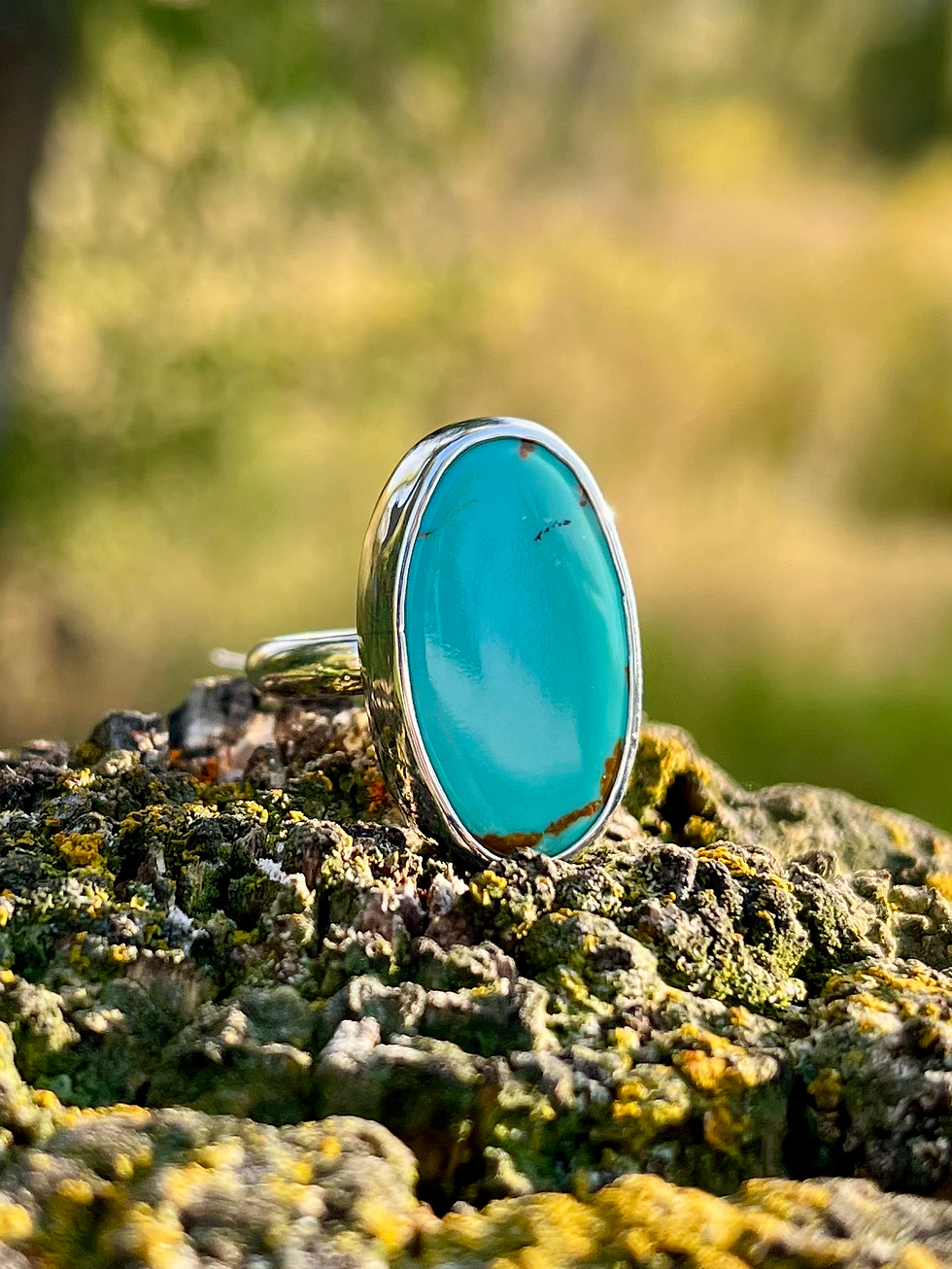 Thumbnail: King's Manassa Turquoise and Sterling Silver Ring
