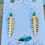 Thumbnail: Brass Feather w/ Turquoise Bead Earring - Small