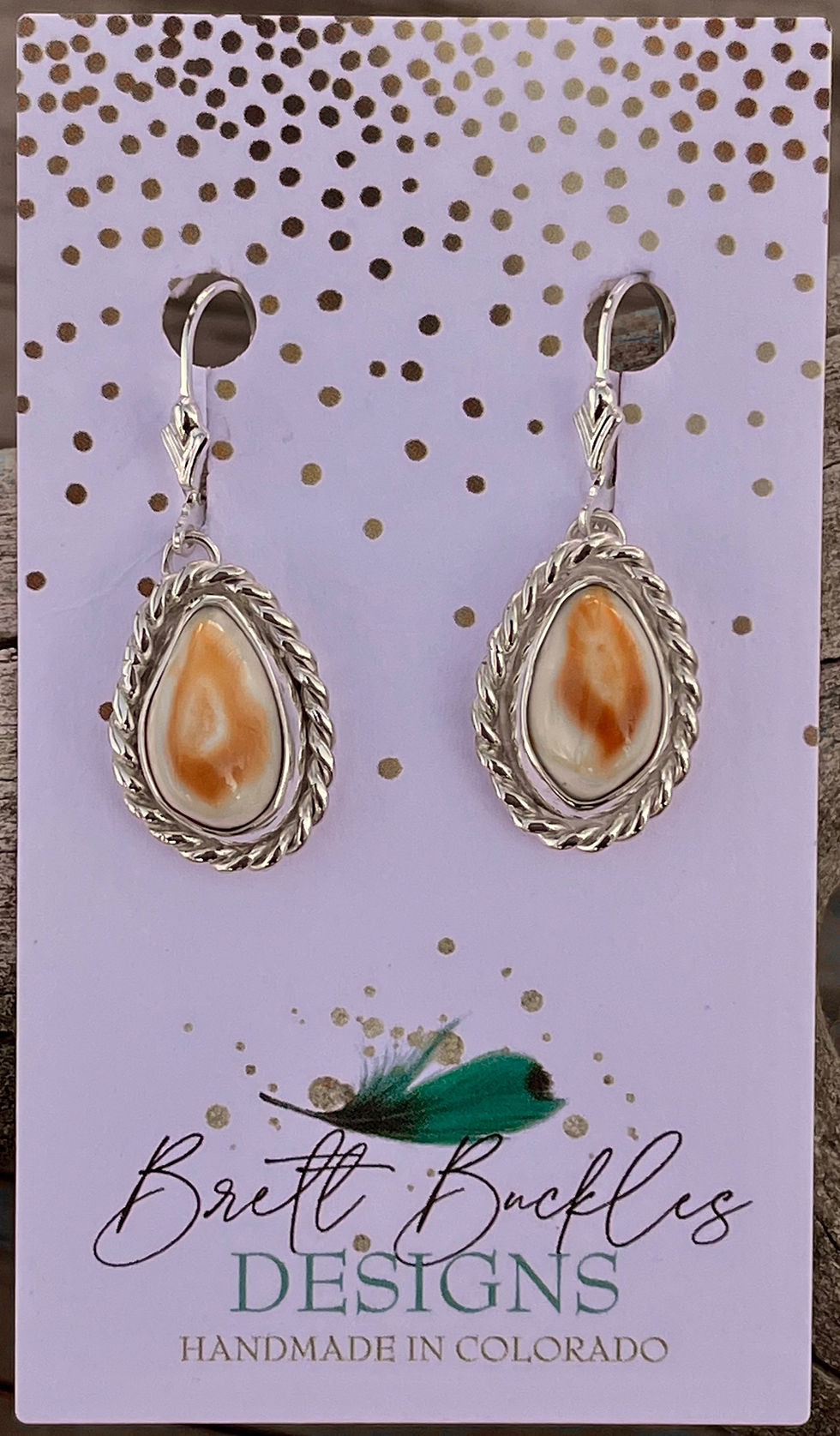 Thumbnail: Elk Ivory and Sterling Silver Dangle Earrings