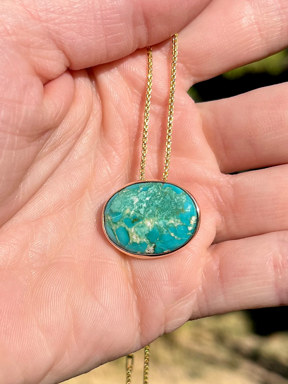 Thumbnail: Royston Turquoise Pendant and Earring Set
