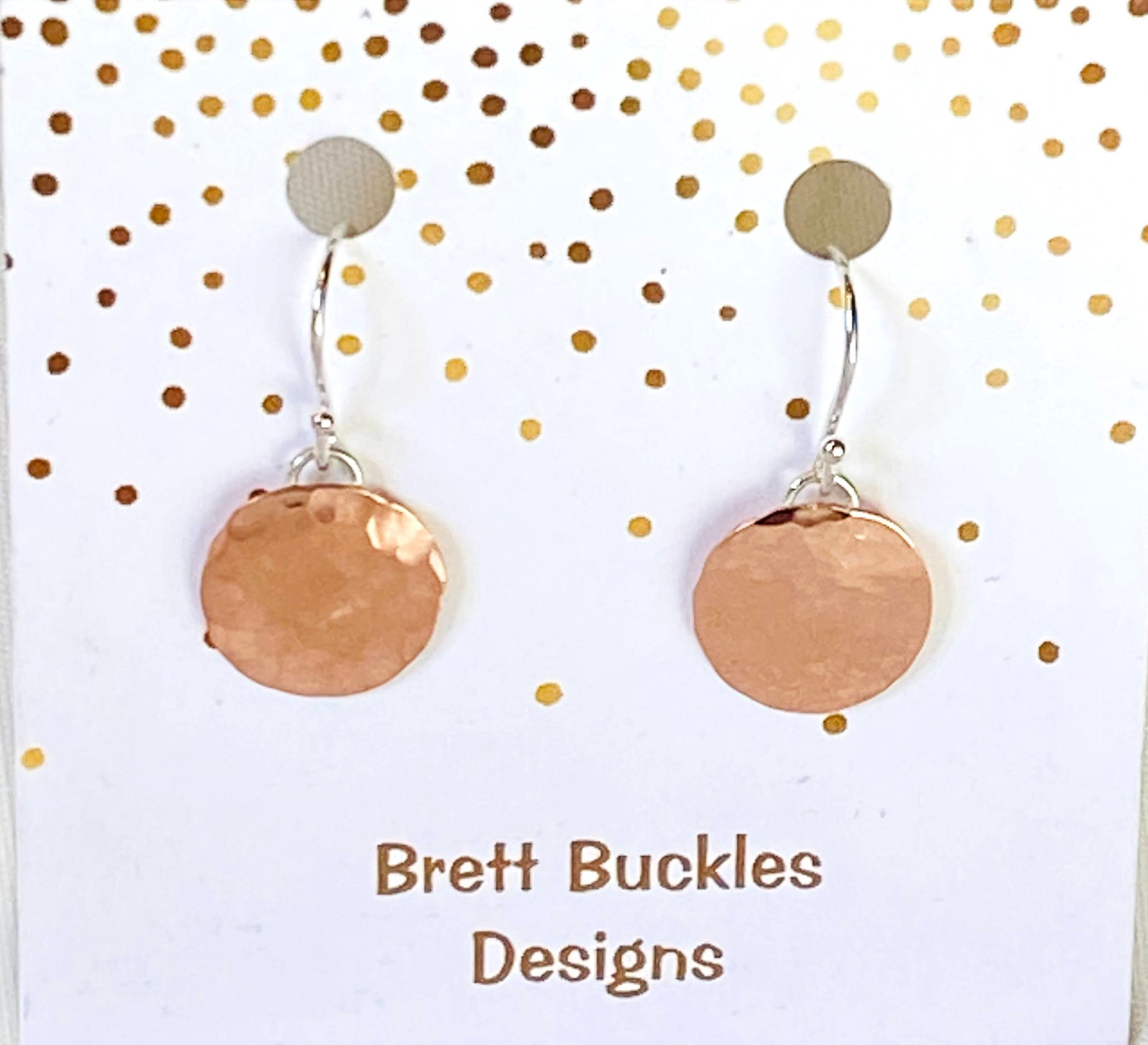 Sunburst Dome Dangle Earrings in Copper