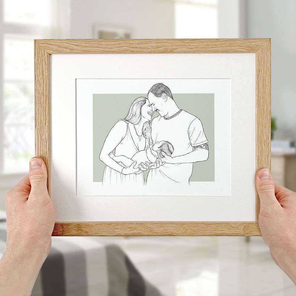 Thumbnail: Mummy and Child Line Portrait