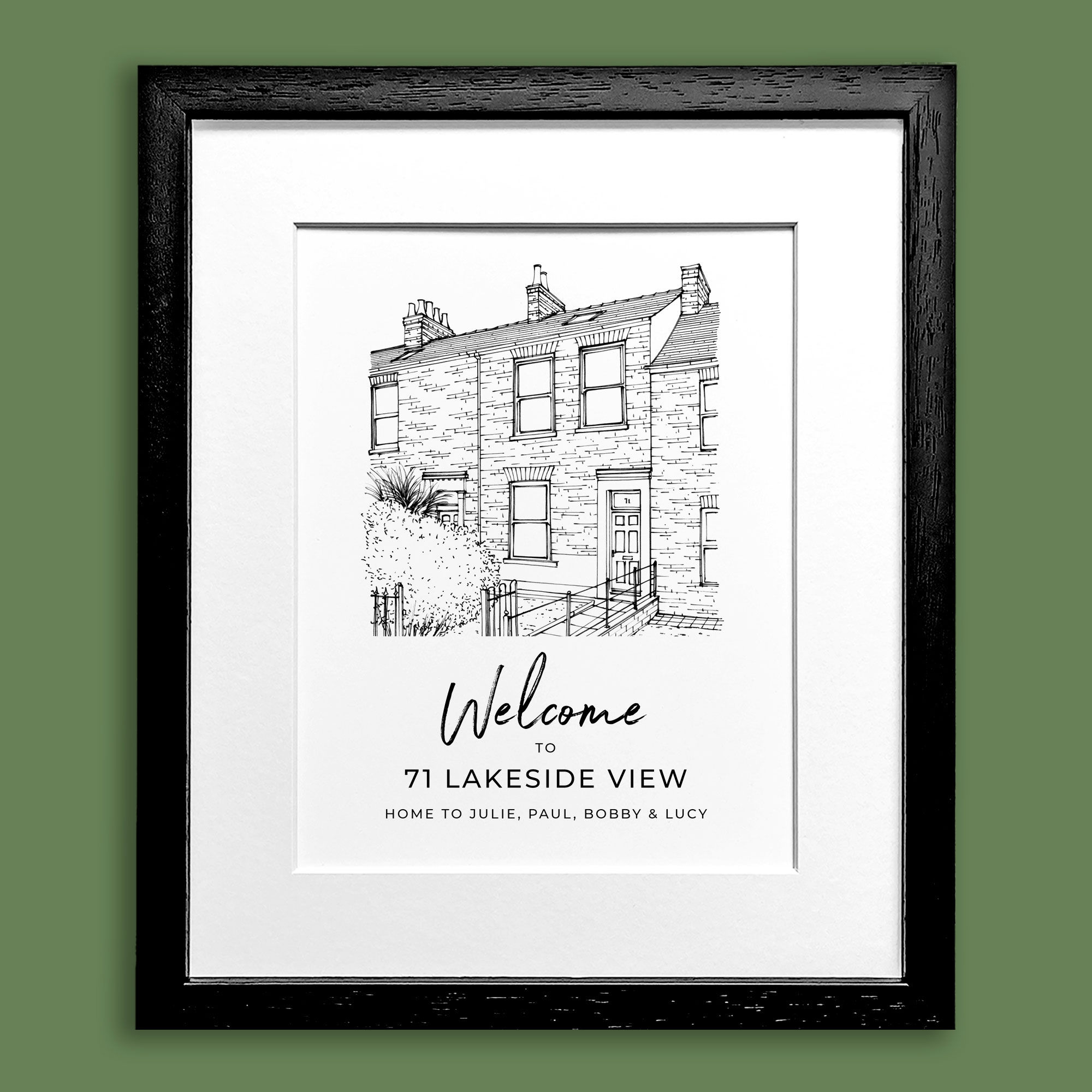 Hand-Drawn Welcome House Portrait
