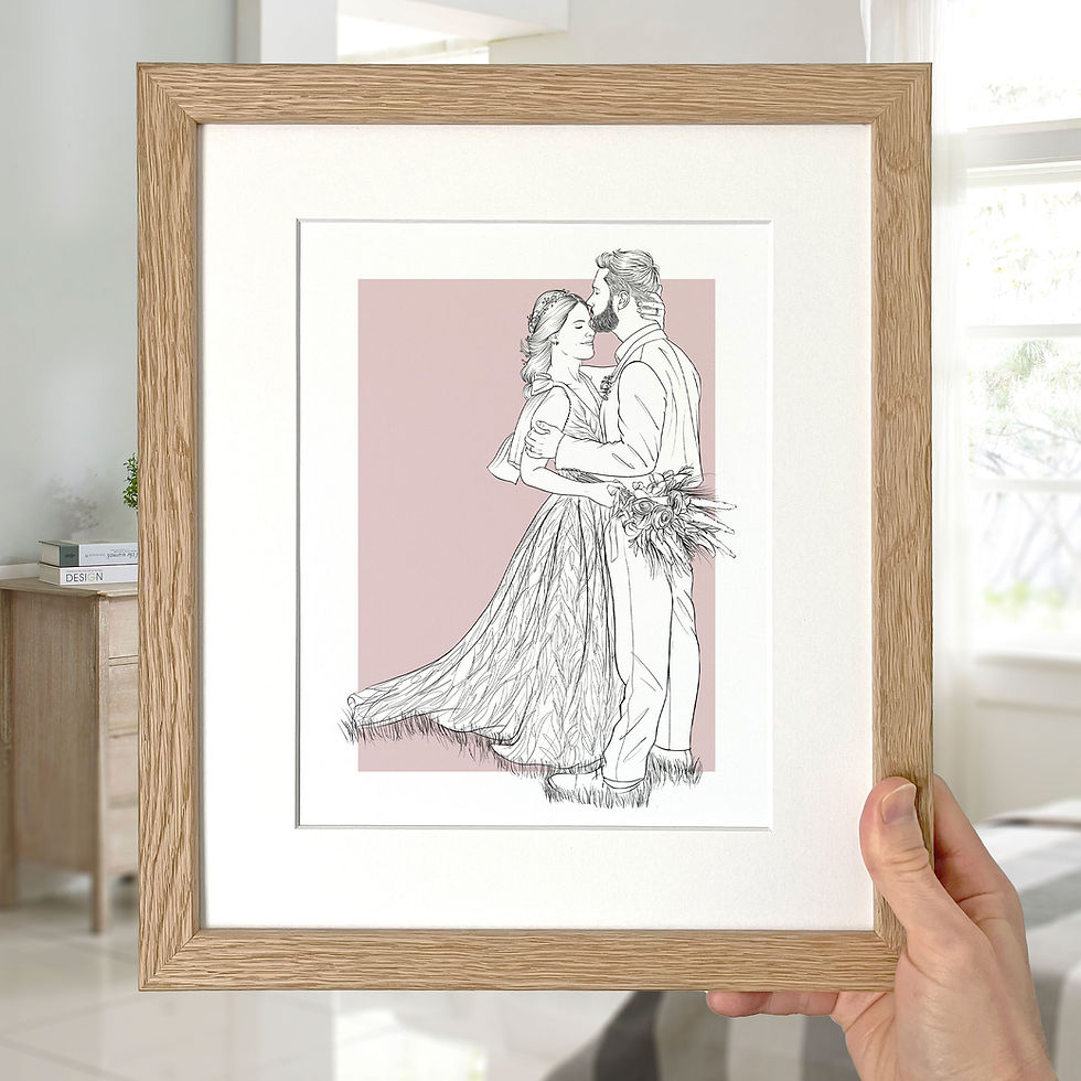 Thumbnail: Bride and Groom Line Portrait