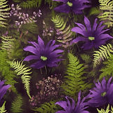 deep purple flowers with fern and moss .jpg