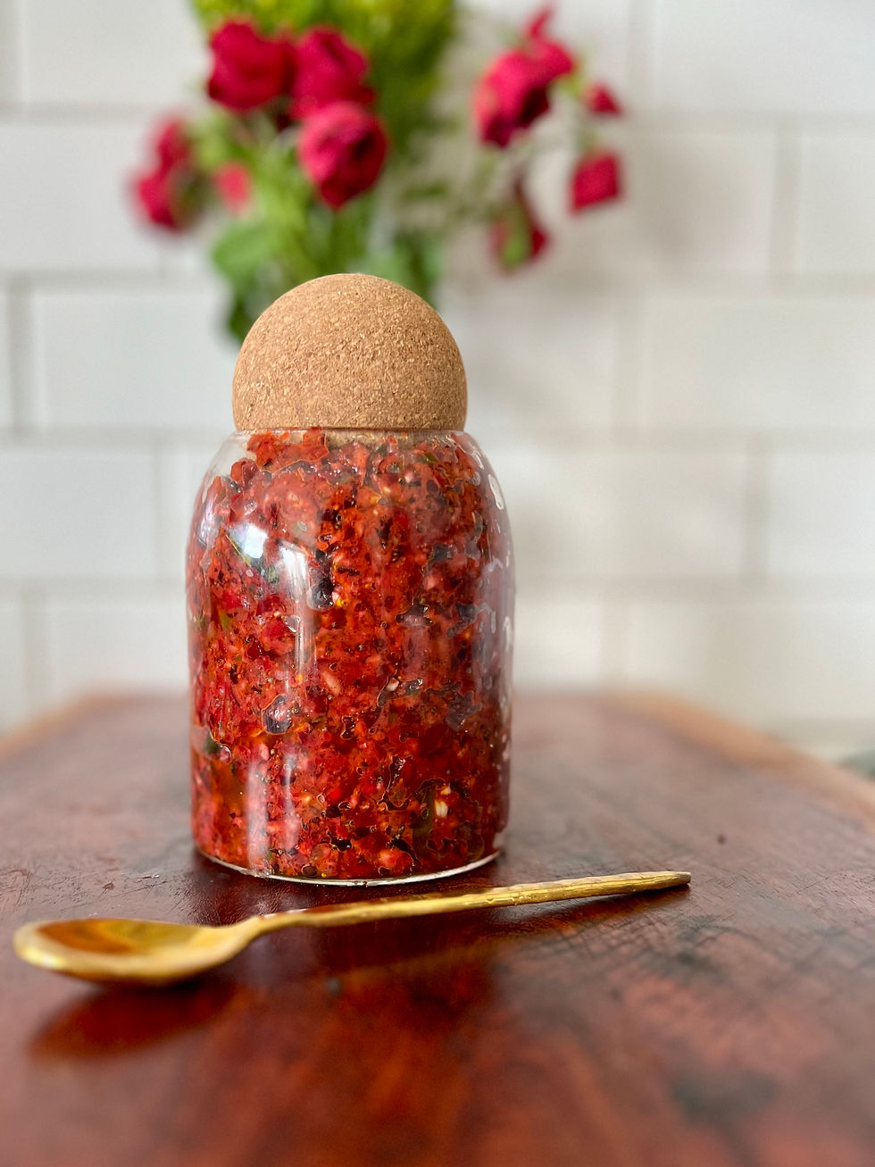 a vibrant, spicy cranberry pickle