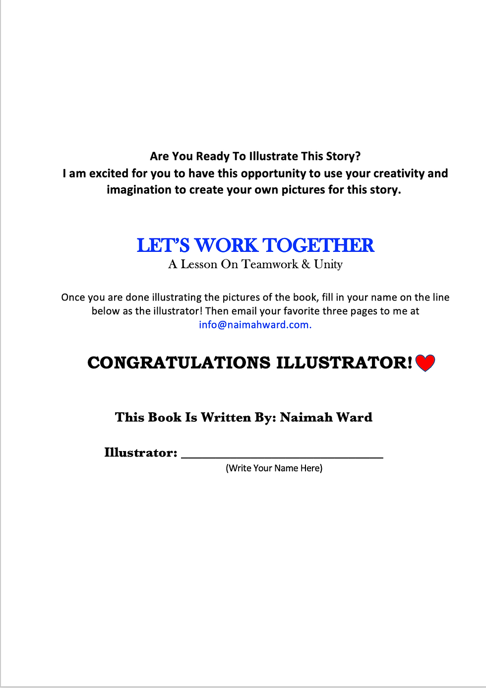 Thumbnail: Let's Work Together: A Lesson on Teamwork & Unity Illustrator's Special Edition