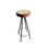 Miniature : Lot de 2 - Tabouret de bar en cuir véritable RETRO (Qté : 1) TABO053