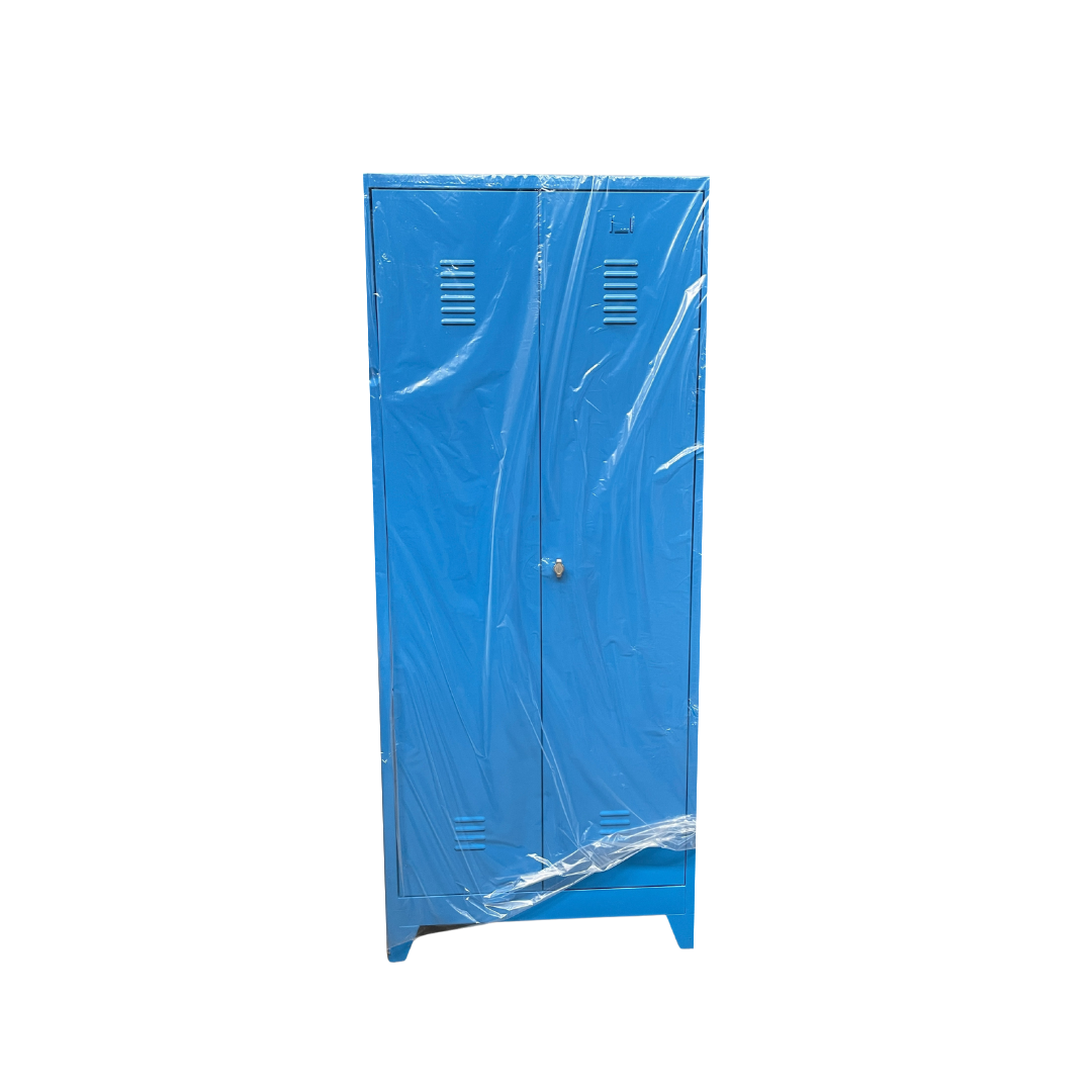 Vestiaire sur pied - 2 portes bleu, cadenas (Qté : 3) VES103