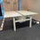Miniature : Bench 2 personnes à plateau bois / cloisons marron clair (Qté : 7) BUR267