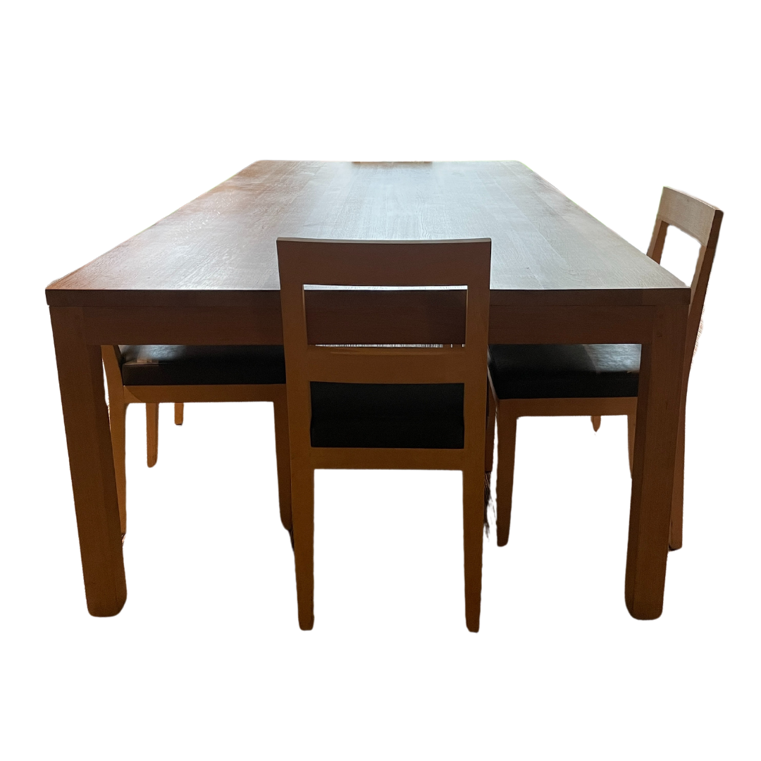 Ensemble grande table bois massif +10 chaises en bois (Qté : 1) TAB271