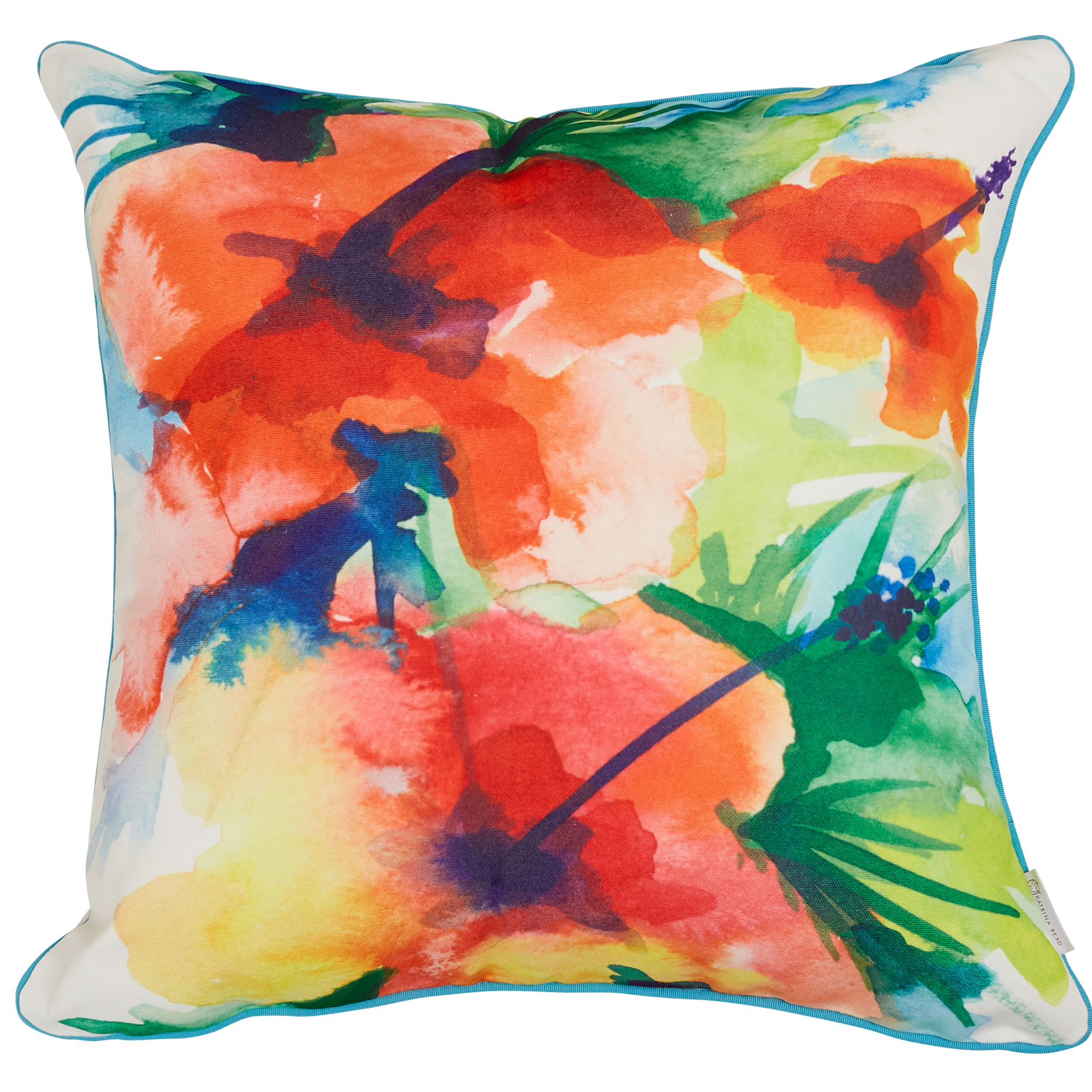 'Orange Hibiscus' - 50x50 Outdoor Cushion