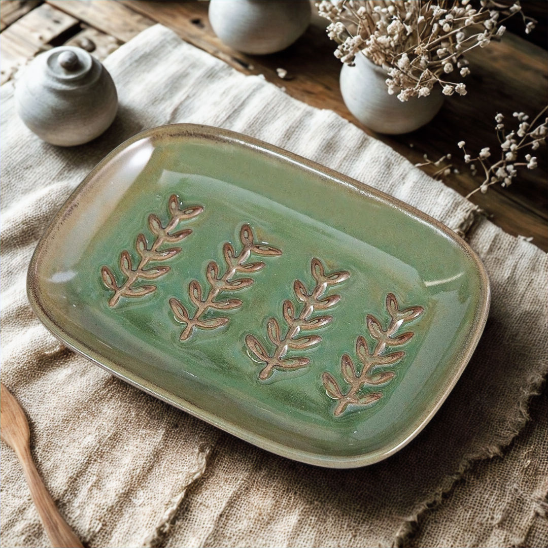 Green Ceramic Soap Dish