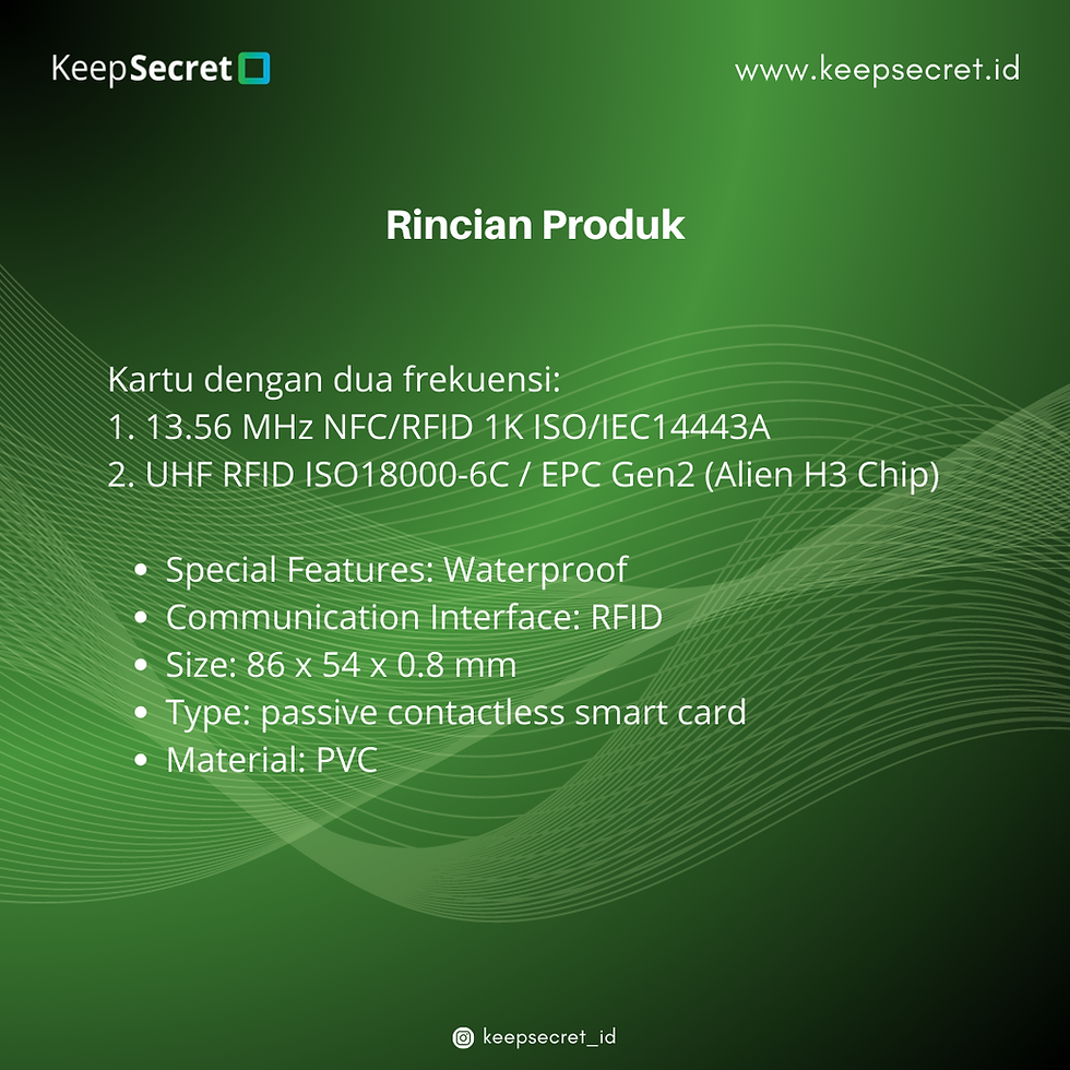 Thumbnail: RFID Dual Frequency Card ( 13.56Mhz & 980Mhz )