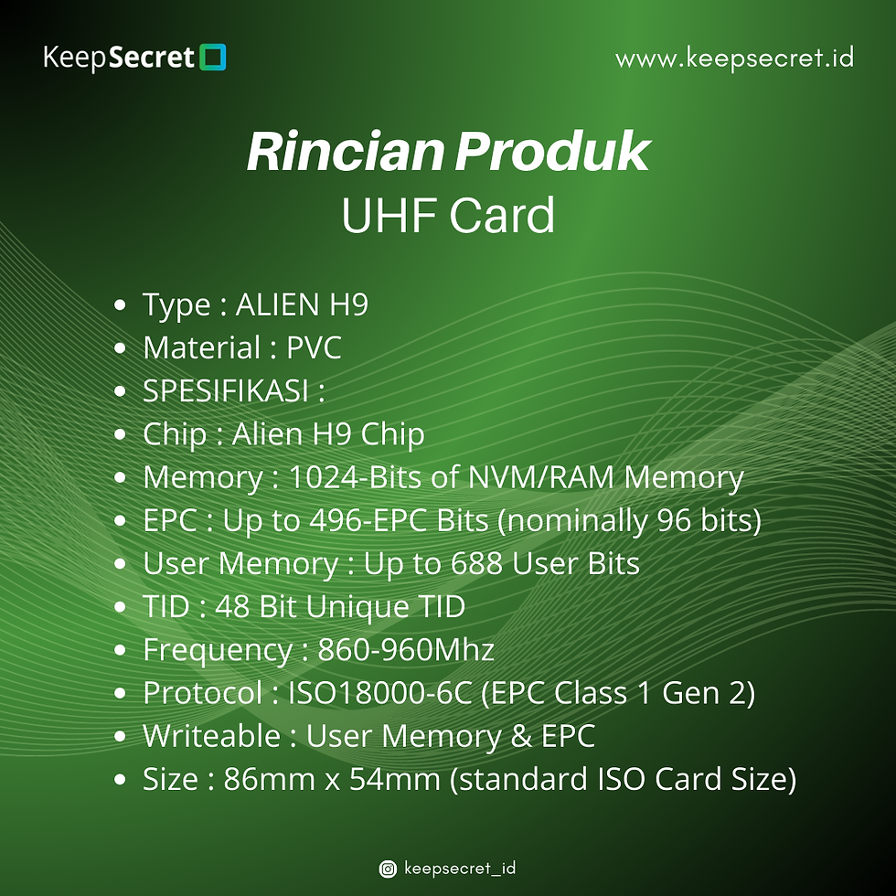 Thumbnail: Kartu RFID UHF Card Allien H9