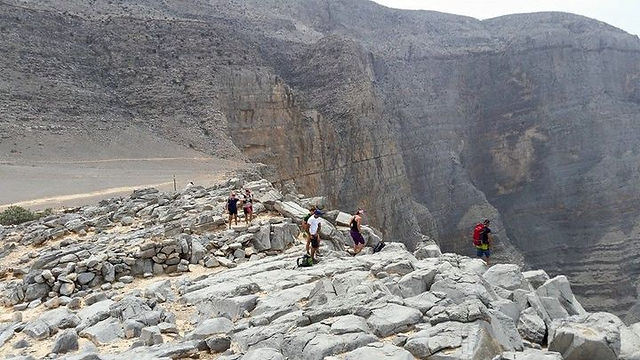 Hiking by a Canyon in Rs al-Khaimah