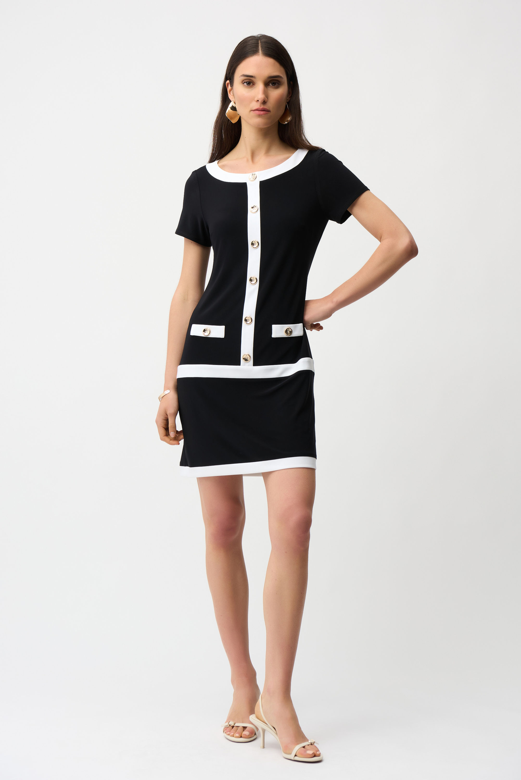 Joseph Ribkoff Midnigt/Vanilla Dress Style 261091
