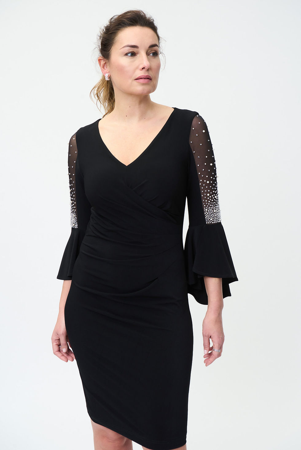 Thumbnail: Joseph Ribkoff Black/Silver Dress Style 224005