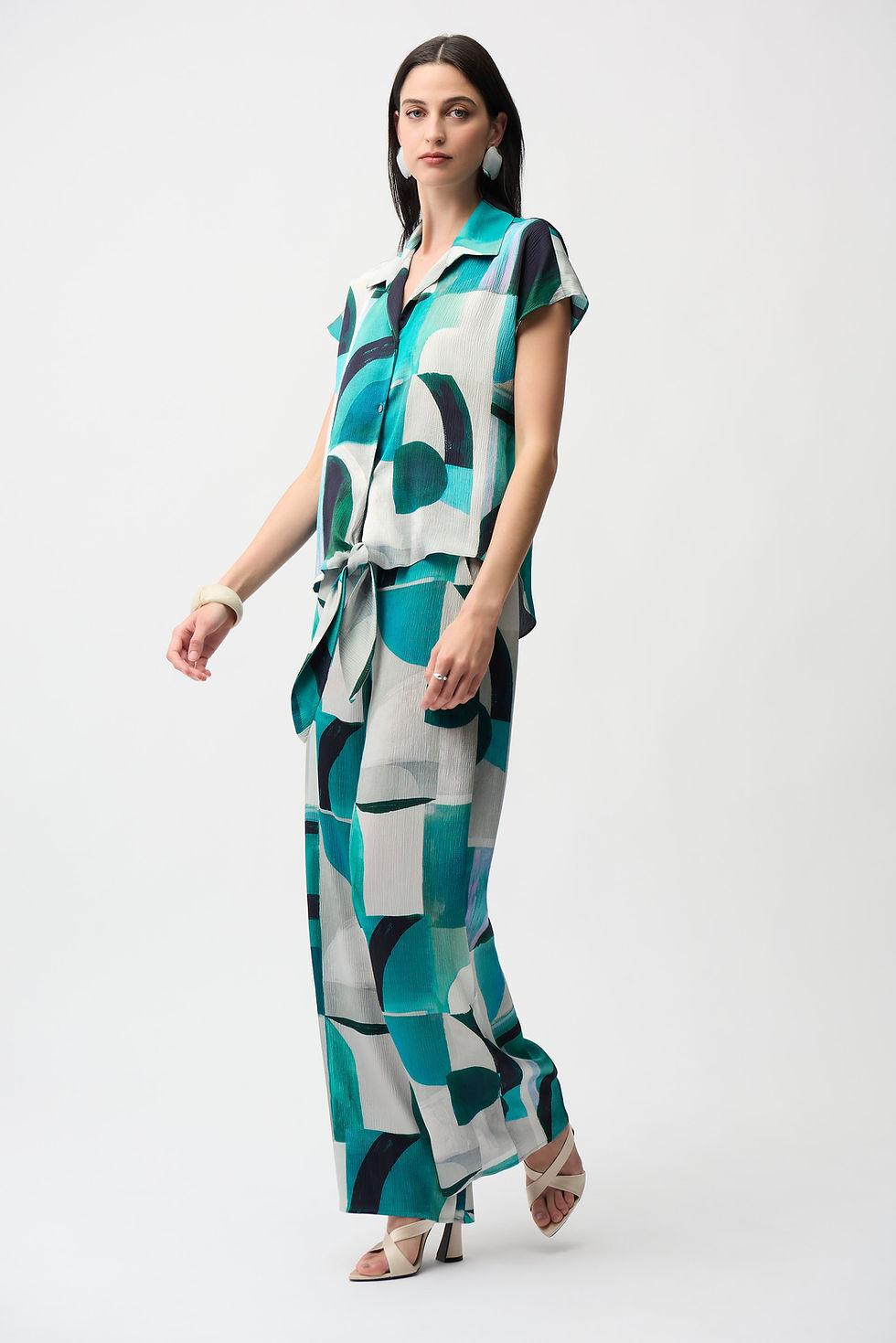 Thumbnail: Joseph Ribkoff Green/Multi Blouse Style 261065