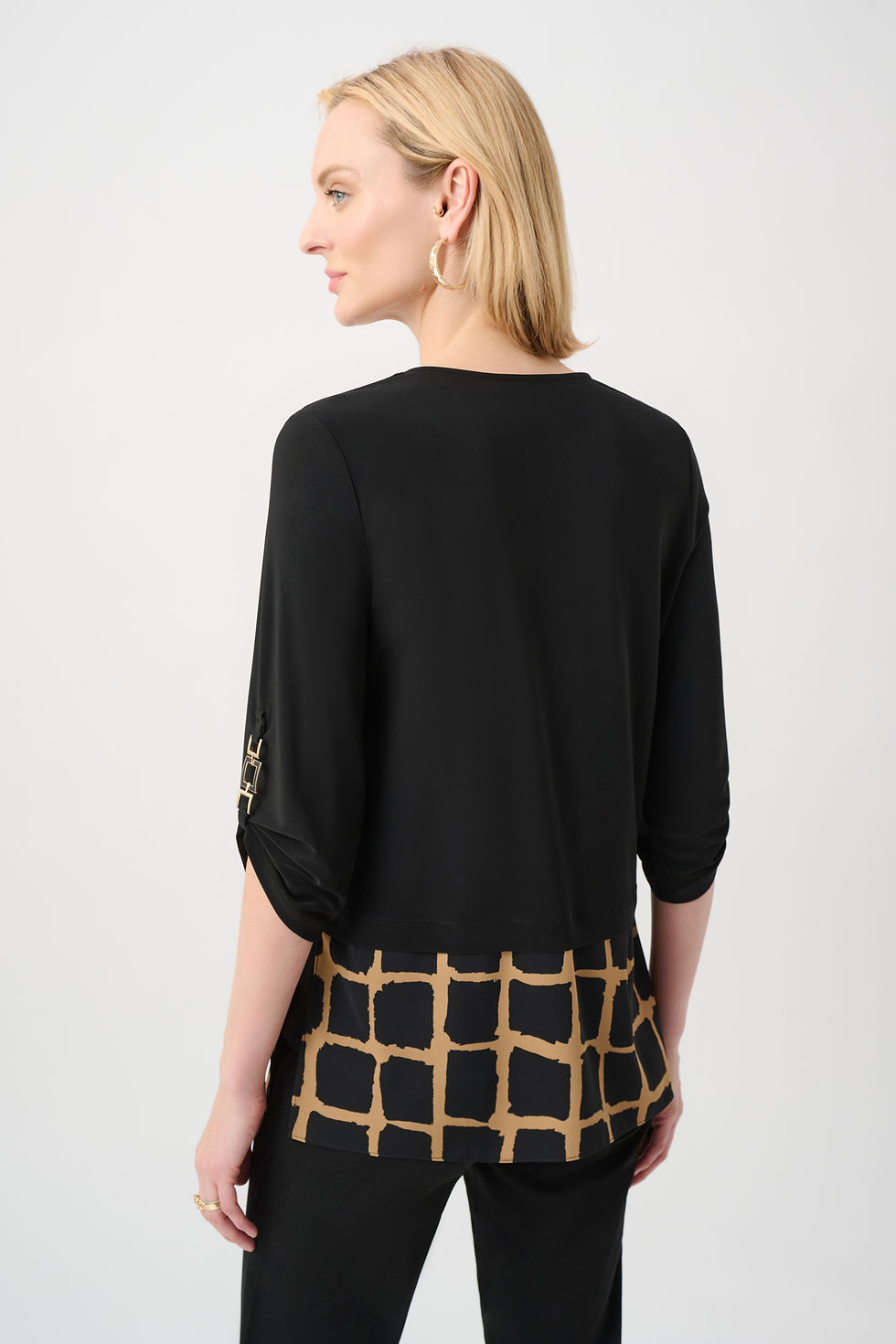 Thumbnail: Joseph Ribkoff Beige/Black Top Style 263094