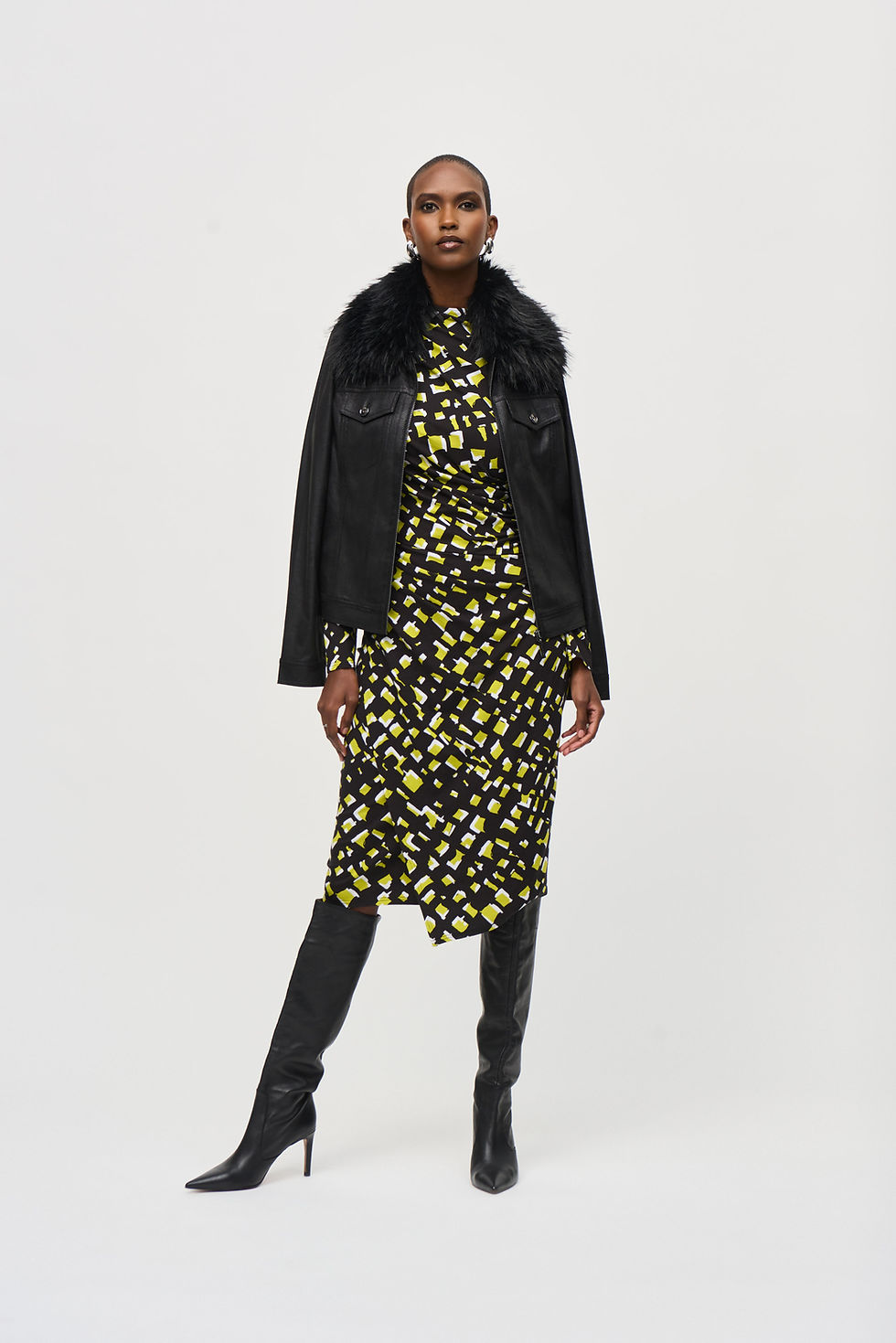 Thumbnail: Joseph Ribkoff Black/Multi Dress Style 243061