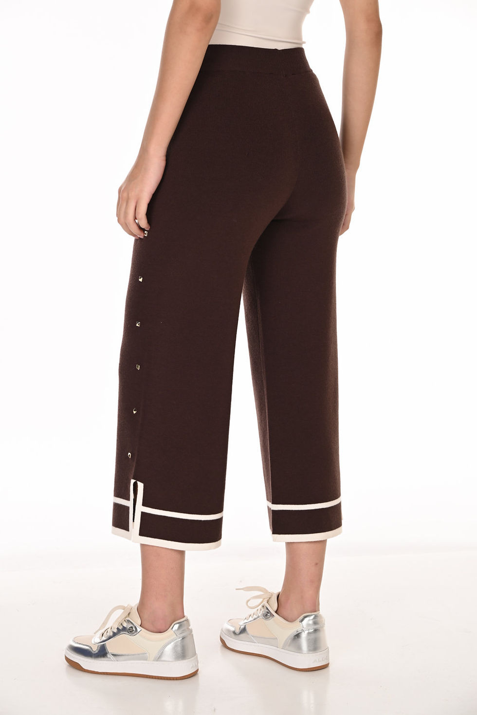 Miniature : Frank Lyman Mocha/Off White Knit 7/8 Pant Style 263764