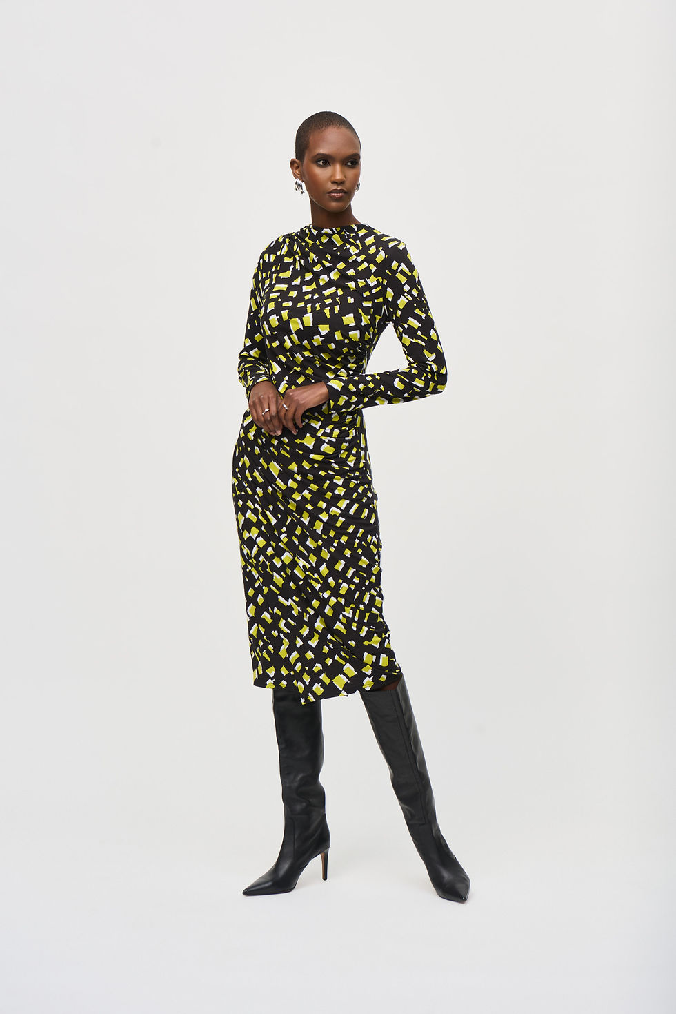 Thumbnail: Joseph Ribkoff Black/Multi Dress Style 243061