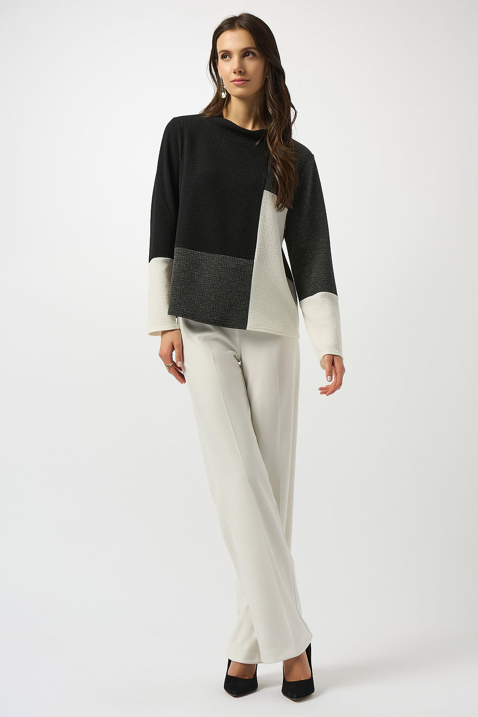 Miniature : Joseph Ribkoff Black/Winter White/Grey Top Style 253236