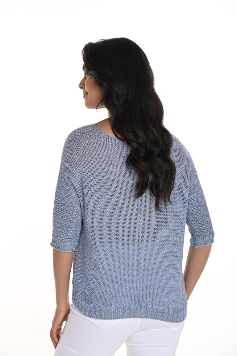 Miniature : Frank Lyman Blue/Off White Top Style 256838U
