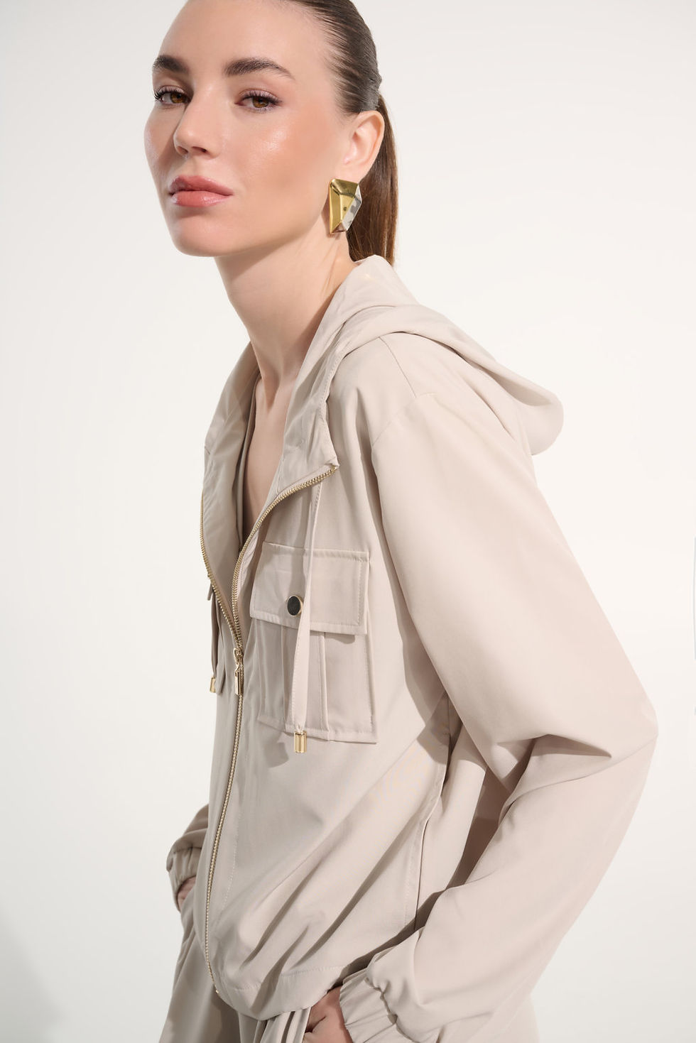 Thumbnail: Joseph Ribkoff Moonstone Hooded Jacket Style 262621