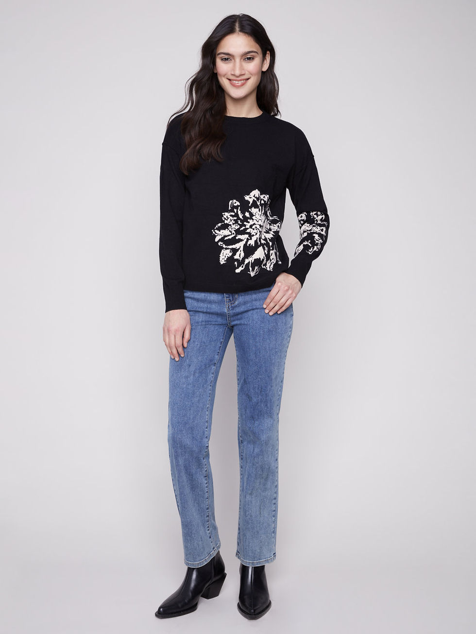 Thumbnail: Charlie B Black/Natural Light Sweater Style C2840