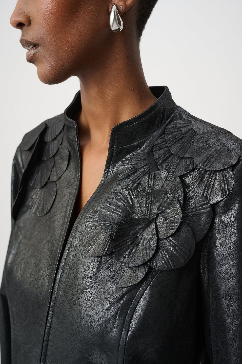 Miniature : Joseph Ribkoff Black Faux Leather Jacket Style 264906
