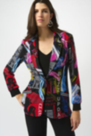 Joseph Ribkoff Black/Multi Blazer Style 253090