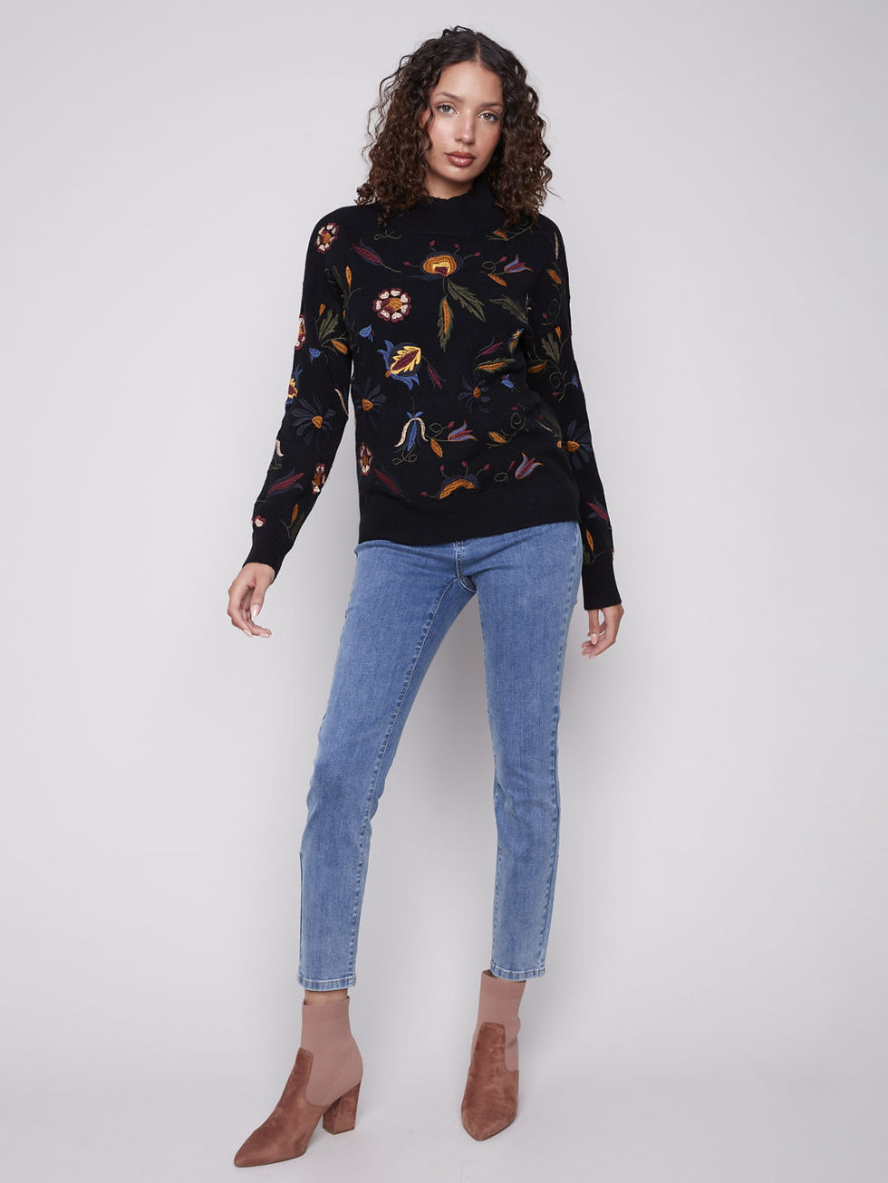 Miniature : Charlie B Black/Multi Sweater Style C2893