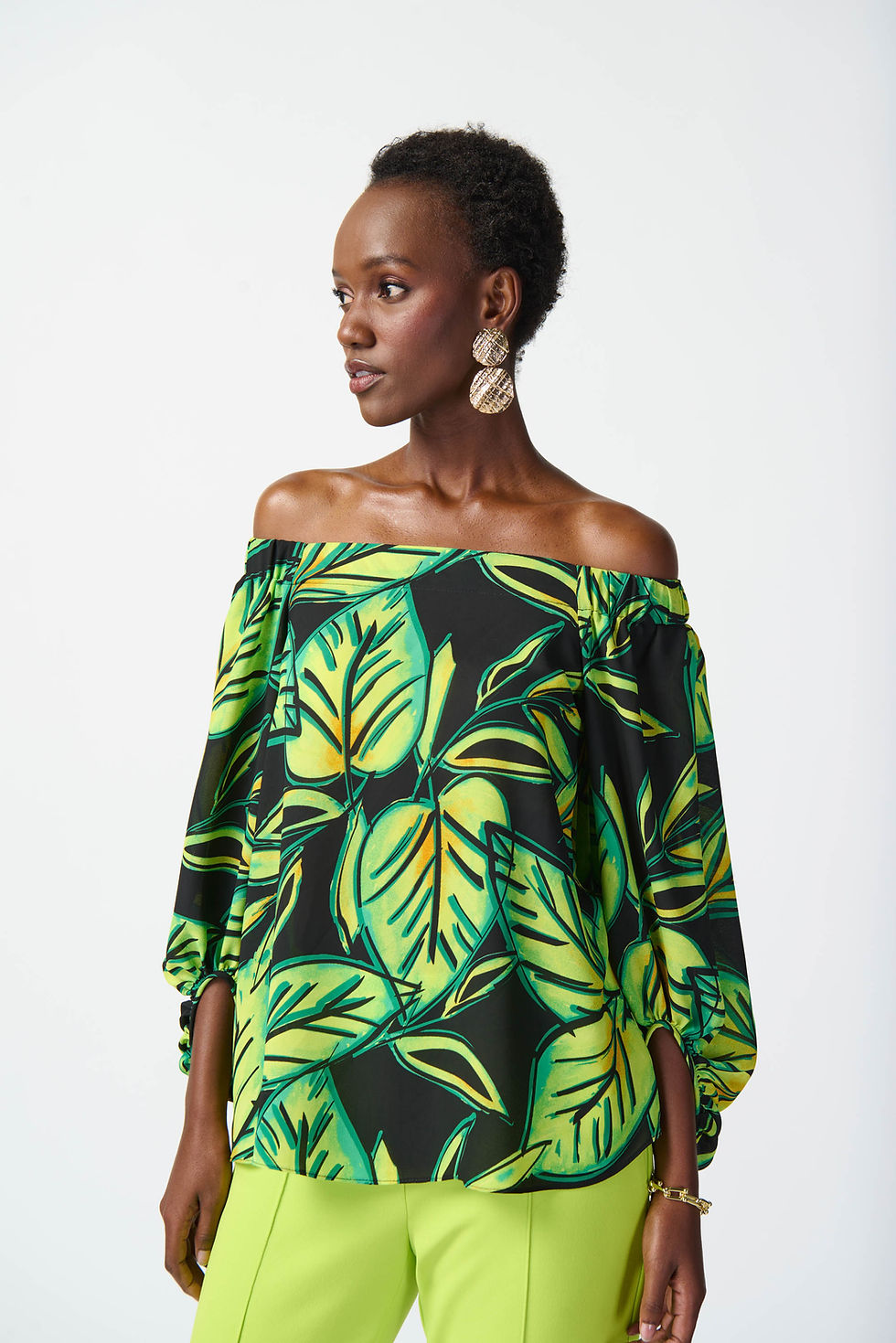 Thumbnail: Joseph Ribkoff Black/Multi Blouse Style 241277