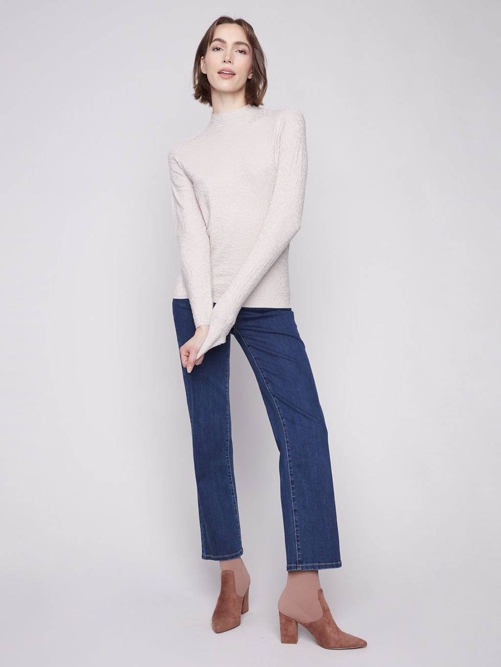 Thumbnail: Charlie B Oat Light Sweater Style C2861