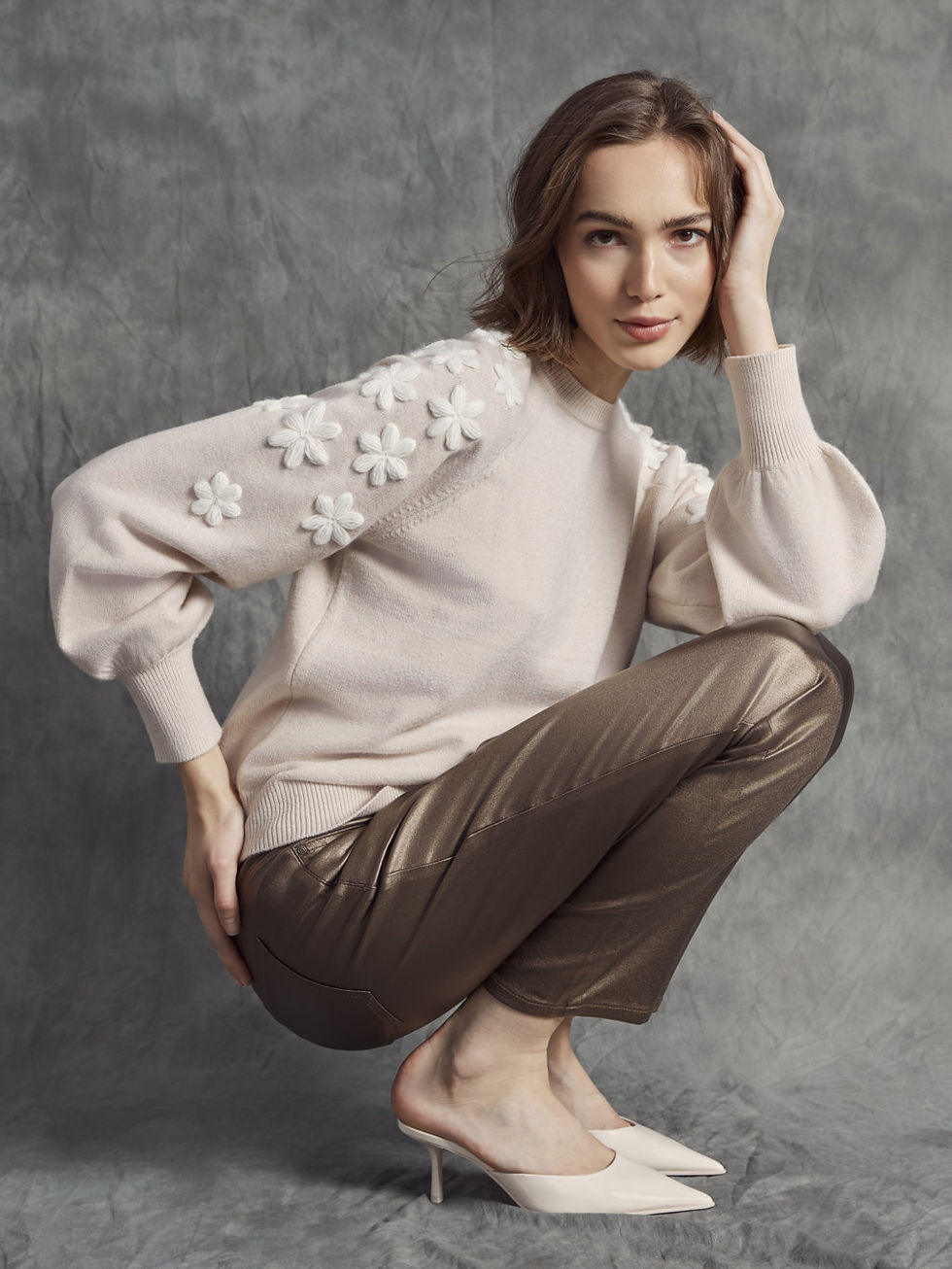 Miniature : Charlie B Oat/Off White Sweater Style C2850