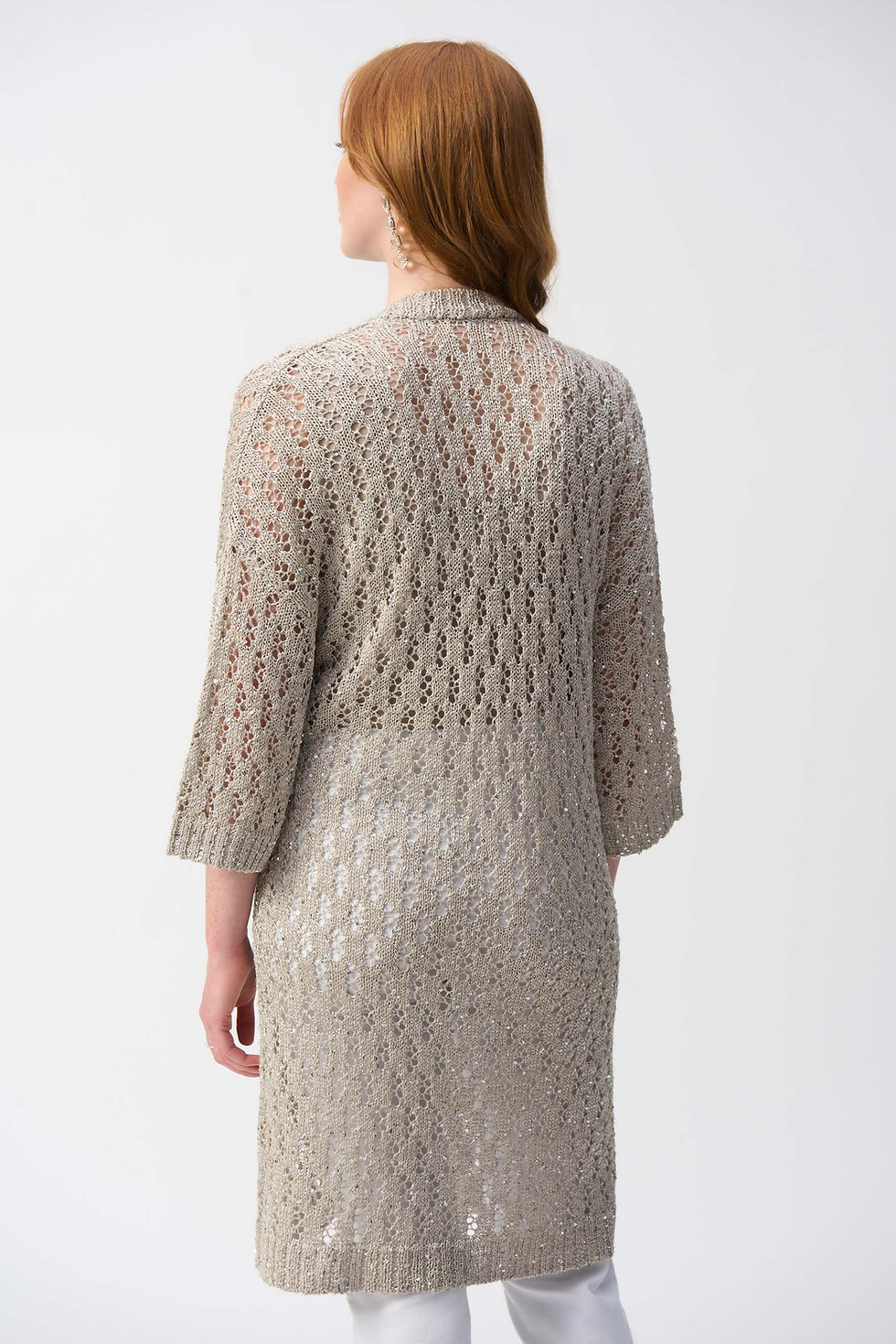 Miniature : Joseph Ribkoff Champagne Knitted Cardigan Style 251929