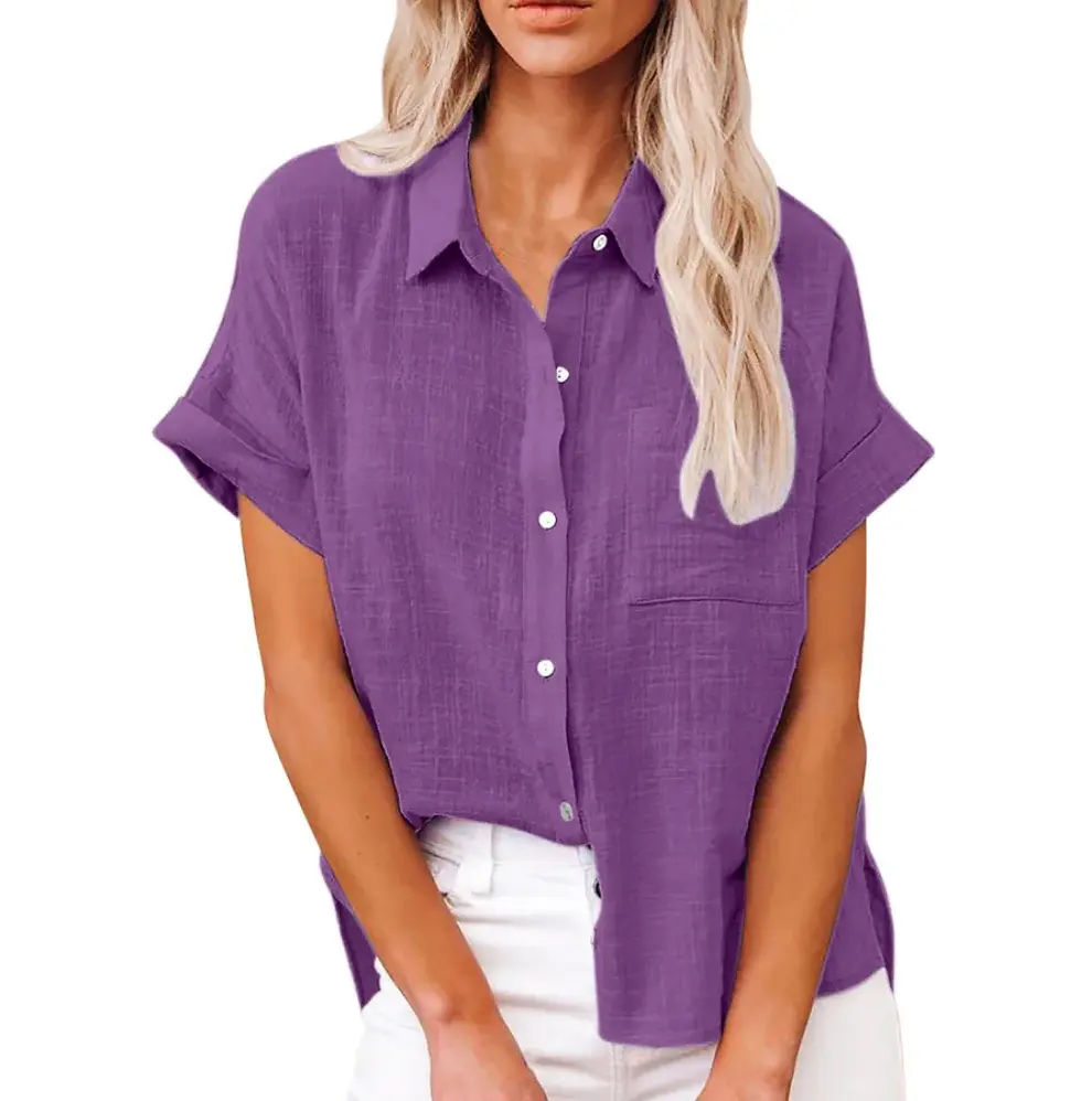 Miniatura: Short Sleeve Tops Tee Women Blusas Summer Loose Ladies T-Shirts Cotton Linen Blo