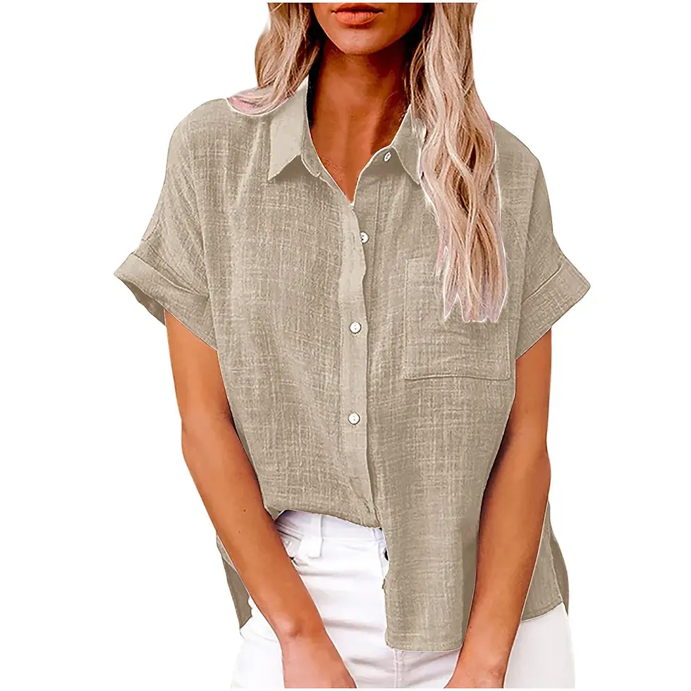 Miniatura: Short Sleeve Tops Tee Women Blusas Summer Loose Ladies T-Shirts Cotton Linen Blo