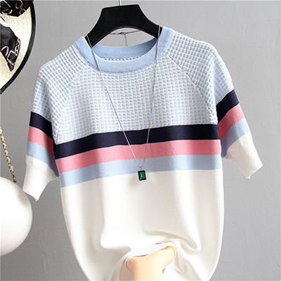 Miniatura: shintimes Blusas Mujer De Moda 2024 New Vintage Ladies Tops Striped Summer Blous