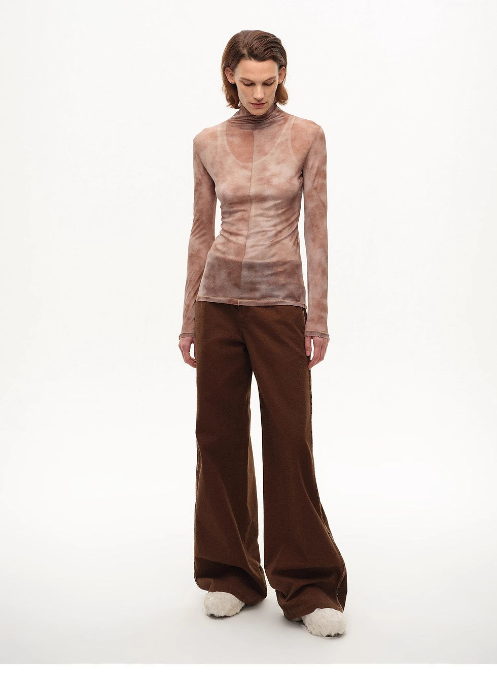 Thumbnail: [FF×JW Rich Dusk] Exquisite and Fashionable Mesh T-Shirt Bottoming Shirt