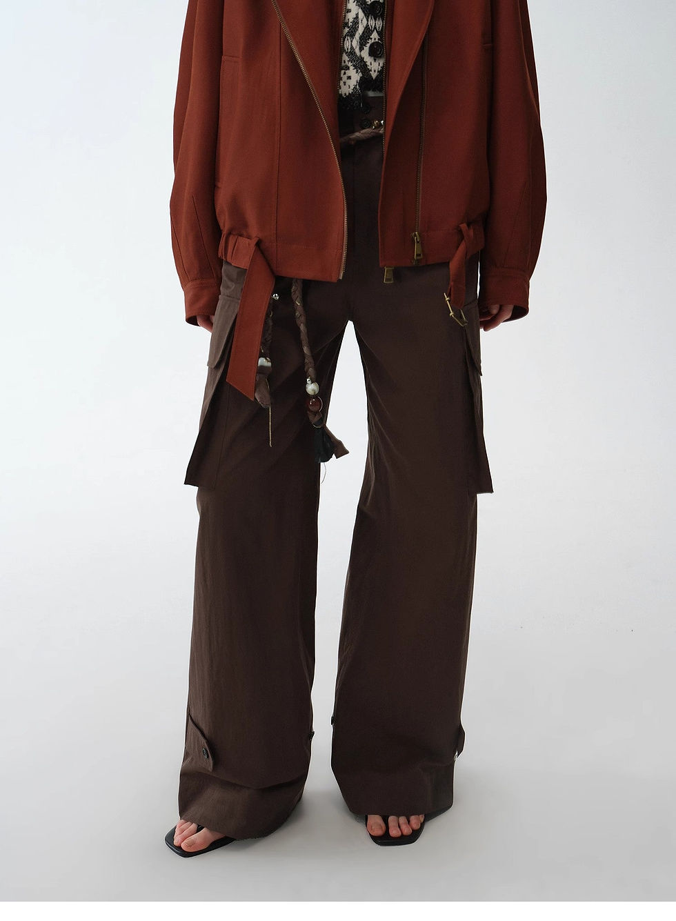 Thumbnail: "Leisure First"Straight Wide-Leg Work Trousers