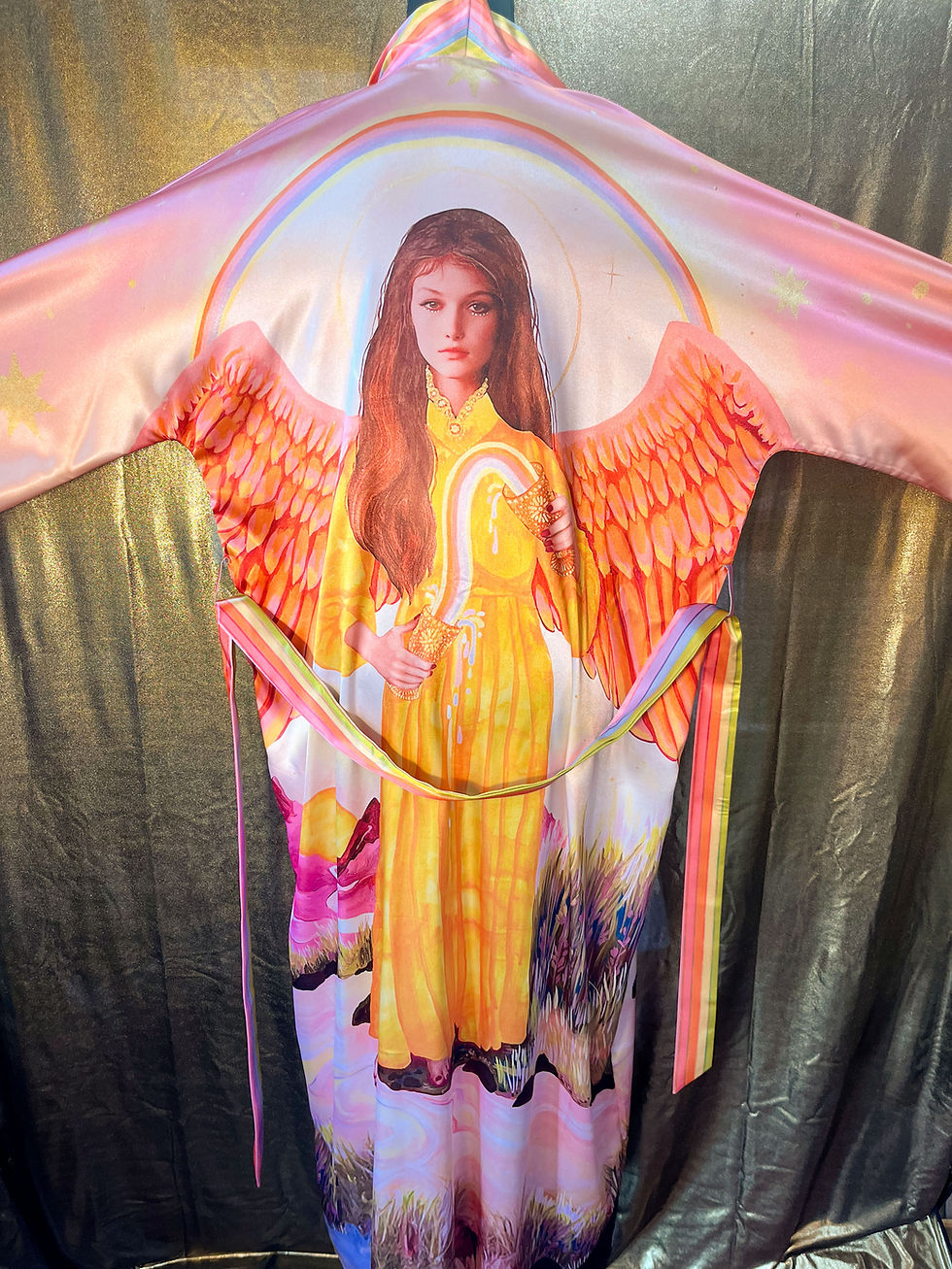 Thumbnail: "Temperance" Pink Angel Tarot Kimono - Only 2 Available!
