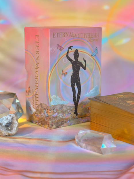 Eternal Ephemeral Tarot by Gillian Keller - pink, black, & gold tarot deck about spiritual awakening