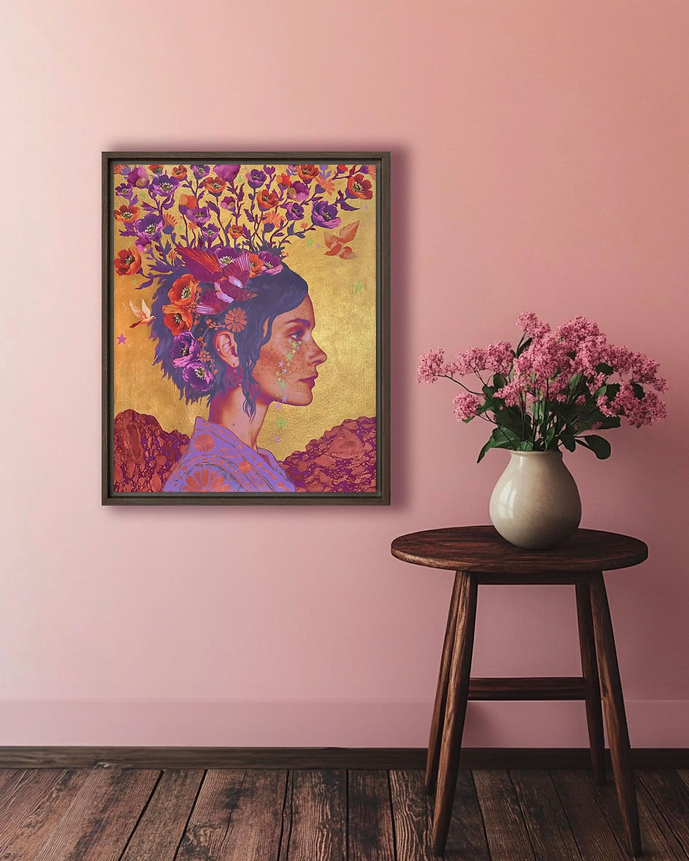 Thumbnail: "Becoming Blooming" Framed Canvas Print