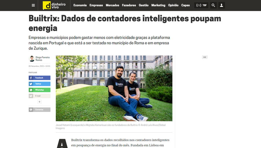 Builtrix: Dados de contadores inteligentes poupam energia